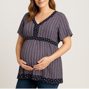 2/$30 Motherhood Maternity Tunic Top Printed  Floral Multi Women's Plus 2x